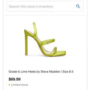 Steve Madden green heels with diamond clasps never worn grade b lime green